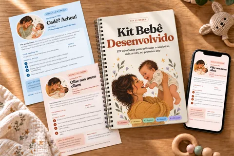 Kit Bebê Desenvolvido impresso e no celular, com fichas de atividades